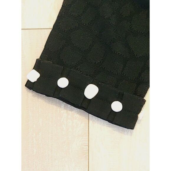 Ming Wang Medium Black Knit Short Jacket Cardigan Blazer Hook Closure - Picture 6 of 9